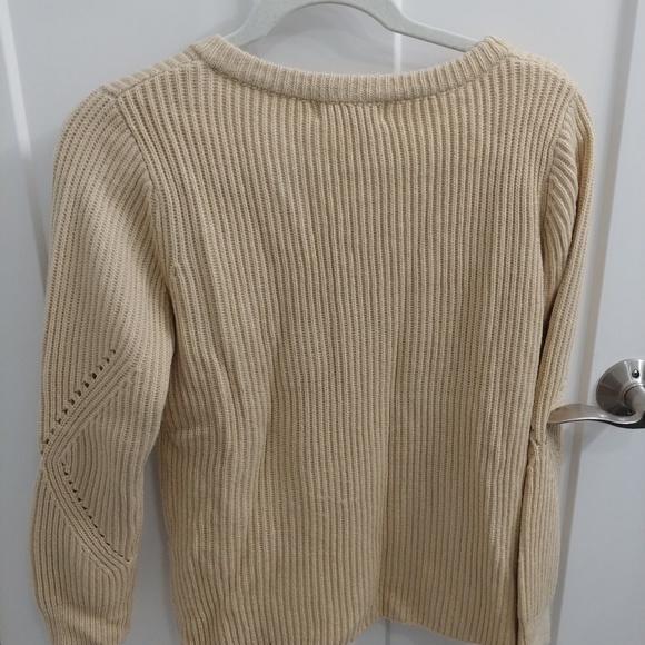 Oatmeal Lace Up Sweater - Picture 4 of 4